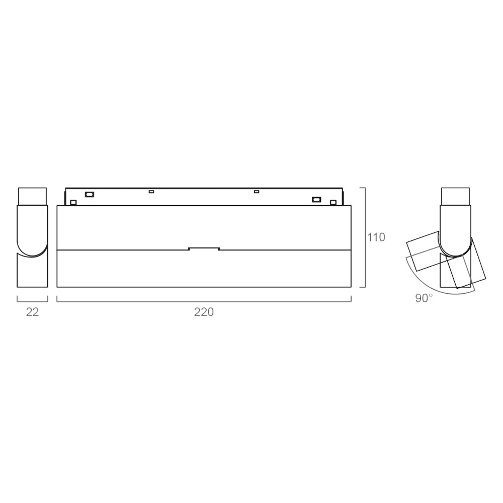 Светильник трековый Folding CX003-12F S20 12W 120° 48V CRI≥90 IP20 белый