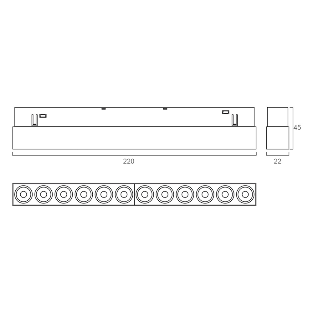 Светильник трековый Grille 12T S20 12W 48V CRI≥90 IP20 белый