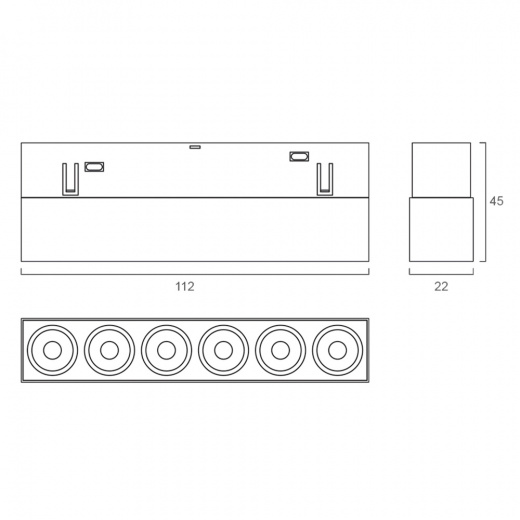 Cветильник трековый Grille 6T S20 6W 48V CRI≥90 IP20 белый
